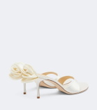 Magda Butrym Floral-appliqué satin thong sandals