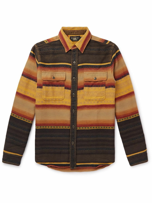 Photo: RRL - Striped Cotton-Jacquard Shirt - Brown