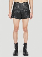 Prada - Zip Up Leather Shorts in Black