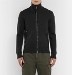 TOM FORD - Suede-Trimmed Ribbed Wool Zip-Up Cardigan - Men - Black