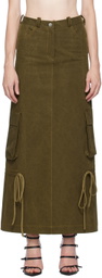 Lado Bokuchava Khaki Cargo Maxi Skirt