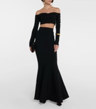 Nina Ricci Off-shoulder wool-blend crop top