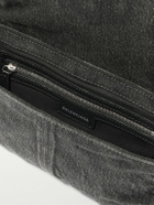 Balenciaga - Le Cagole XS Studded Washed-Denim Messenger Bag