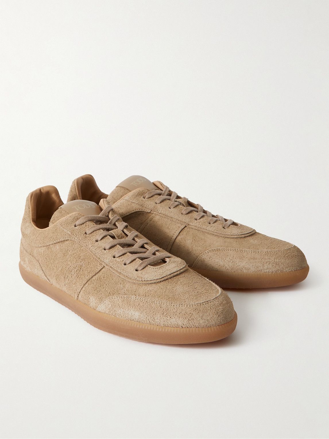 ☆関税込み☆【Tod's】 Logo suede-trimmed leather sneakers ☆関税込み☆【TOD'S】Suede & leather low top sneakers