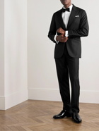 Boglioli - Slim-Fit Straight-Leg Satin-Trimmed Virgin Wool-Blend Tuxedo Trousers - Black