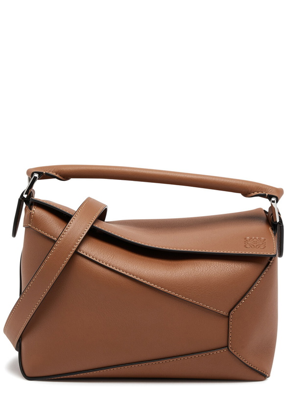 Photo: Loewe Puzzle Edge Small Leather top Handle bag - Tan - One Size