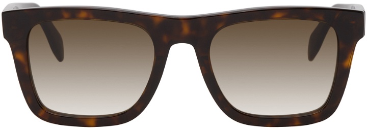 Photo: Alexander McQueen Tortoiseshell Shiny Square Sunglasses