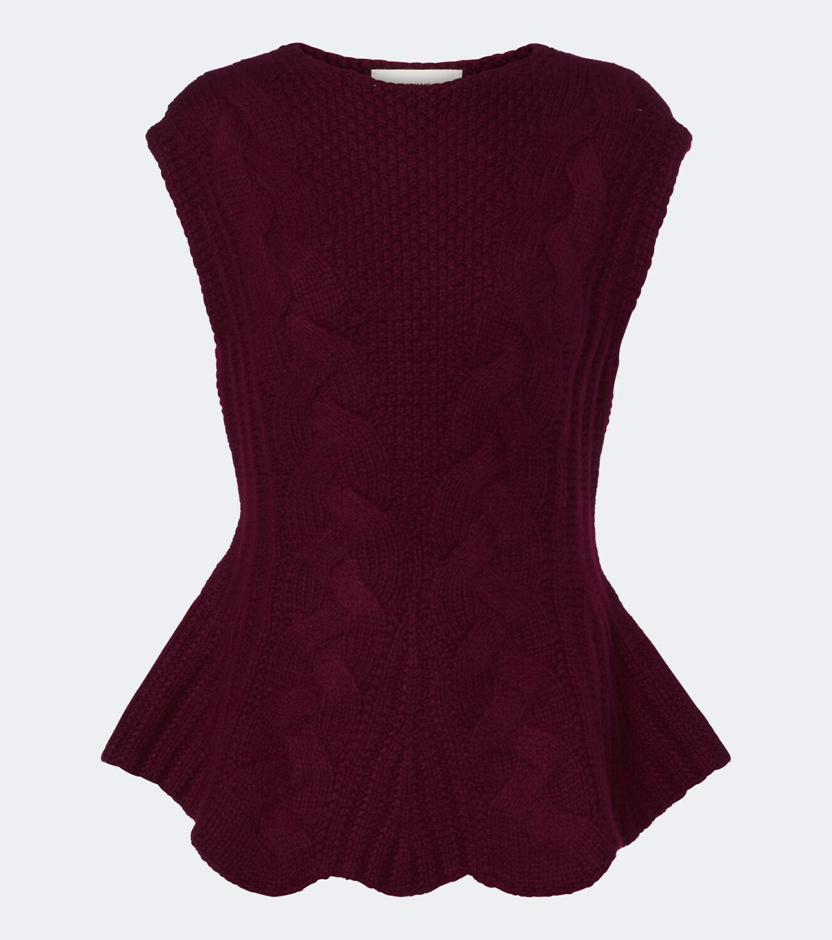 Lisa Yang Signy cable-knit peplum cashmere top