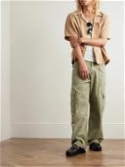 CHERRY LA - Wide-Leg Cotton-Twill Cargo Trousers - Green