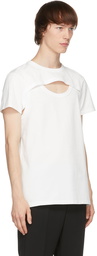 Alexander McQueen White Cut-Out Graffiti T-Shirt