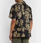Go Barefoot - Tahitian Leaf Printed Cotton Shirt - Black