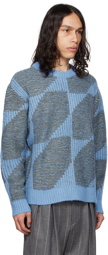 AFTER PRAY Blue Hexagonal Sweater