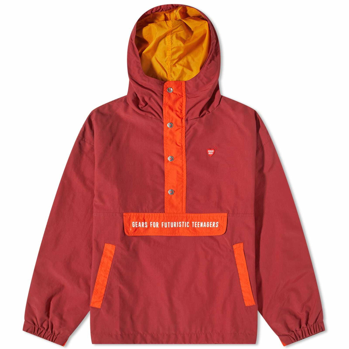 Human Made Men's Anorak Parka Jacket in Burgundy Human Made