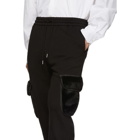 Feng Chen Wang Black Faux-Fur Patch Cargo Pants