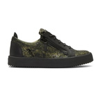 Giuseppe Zanotti Black and Green Camouflage May London Sneakers