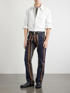 Versace - Straight-Leg Striped Jeans - Blue