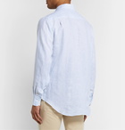 Loro Piana - Striped Slub Linen Shirt - Blue