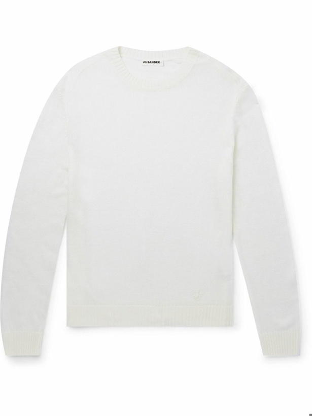 Photo: Jil Sander - Logo-Embroidered Wool Sweater - White