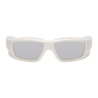 Rick Owens White and Silver Larry Rick Sunglasses