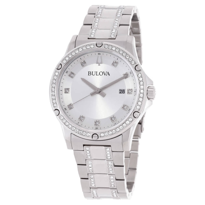Photo: Bulova Quartz Diamond Crystal Mens Watch 96K114