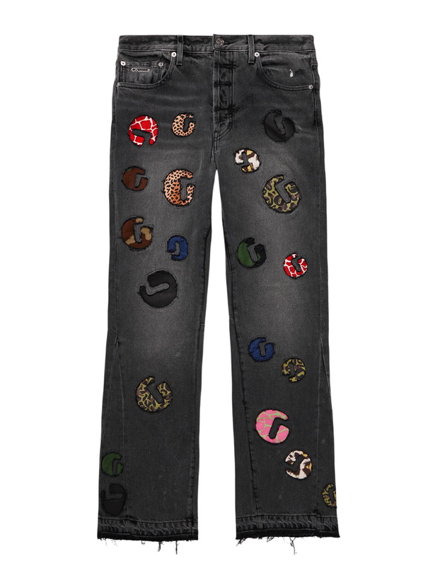 Photo: Gallery Dept. - G-Time Flared Distressed Logo-Appliquéd Jeans - Black
