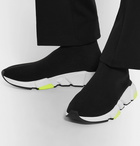 Balenciaga - Speed Sock Stretch-Knit Slip-On Sneakers - Men - Black