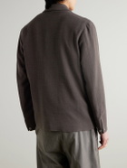 Sunspel - Textured Wool-Blend Harrington Jacket - Brown