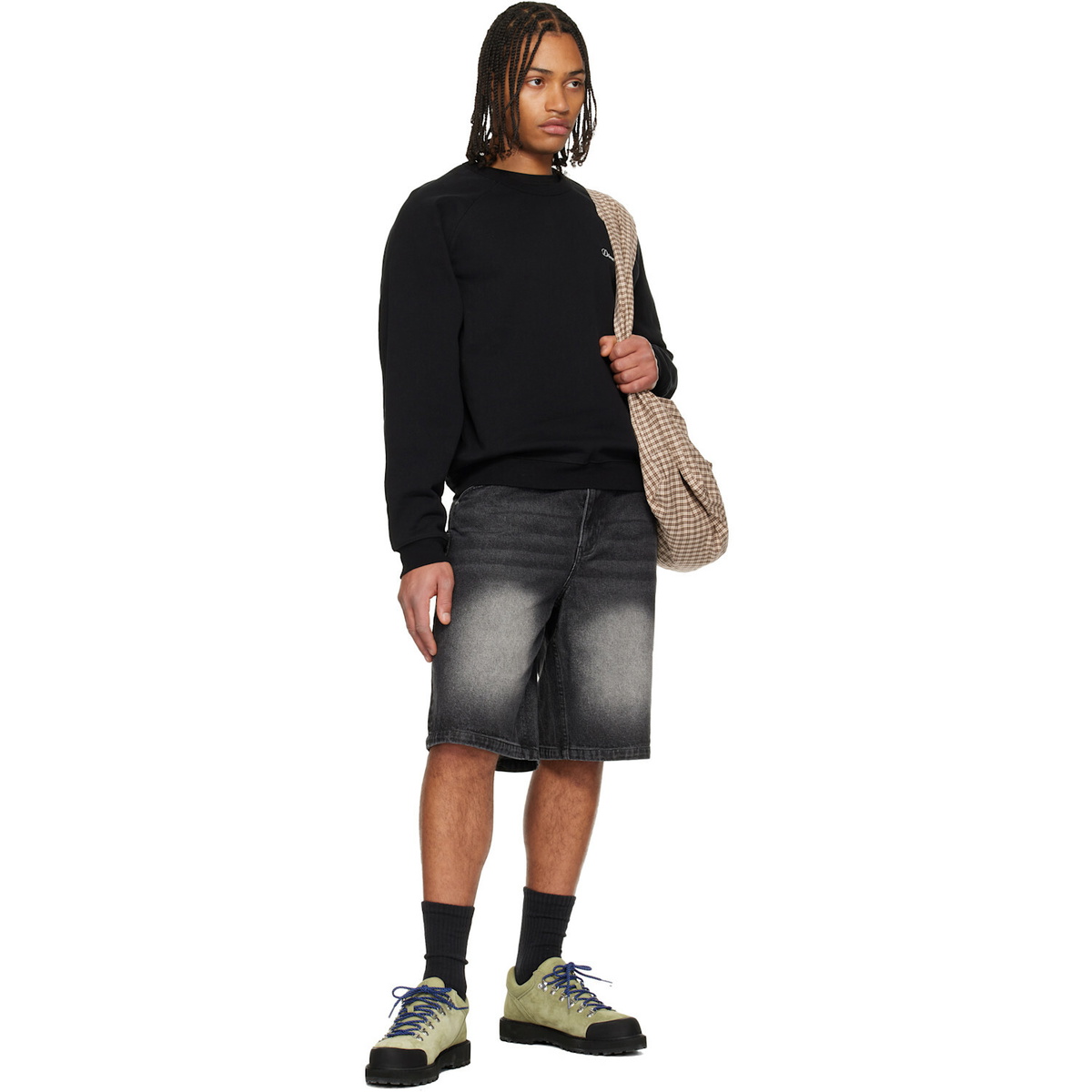 Dime Black Cursive Small Logo Crewneck Sweatshirt