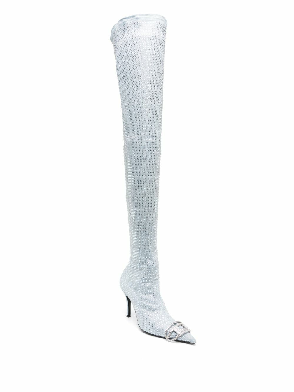 Diesel Blue D-Venus 90 Embellished Thigh-High Boots Diesel