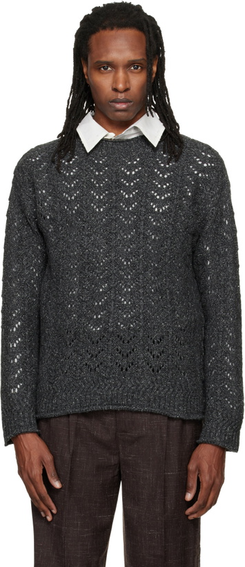 Photo: NULLUS Gray Eyelet Sweater