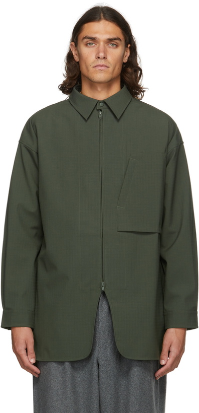 Photo: Y-3 Green Ripstop Zip Shirt