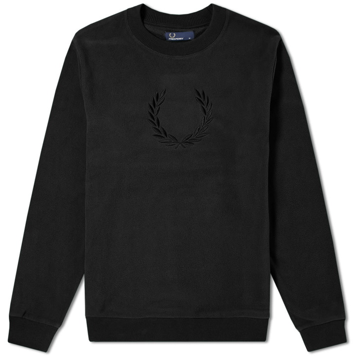 Photo: Fred Perry Embroidered Laurel Sweat Black