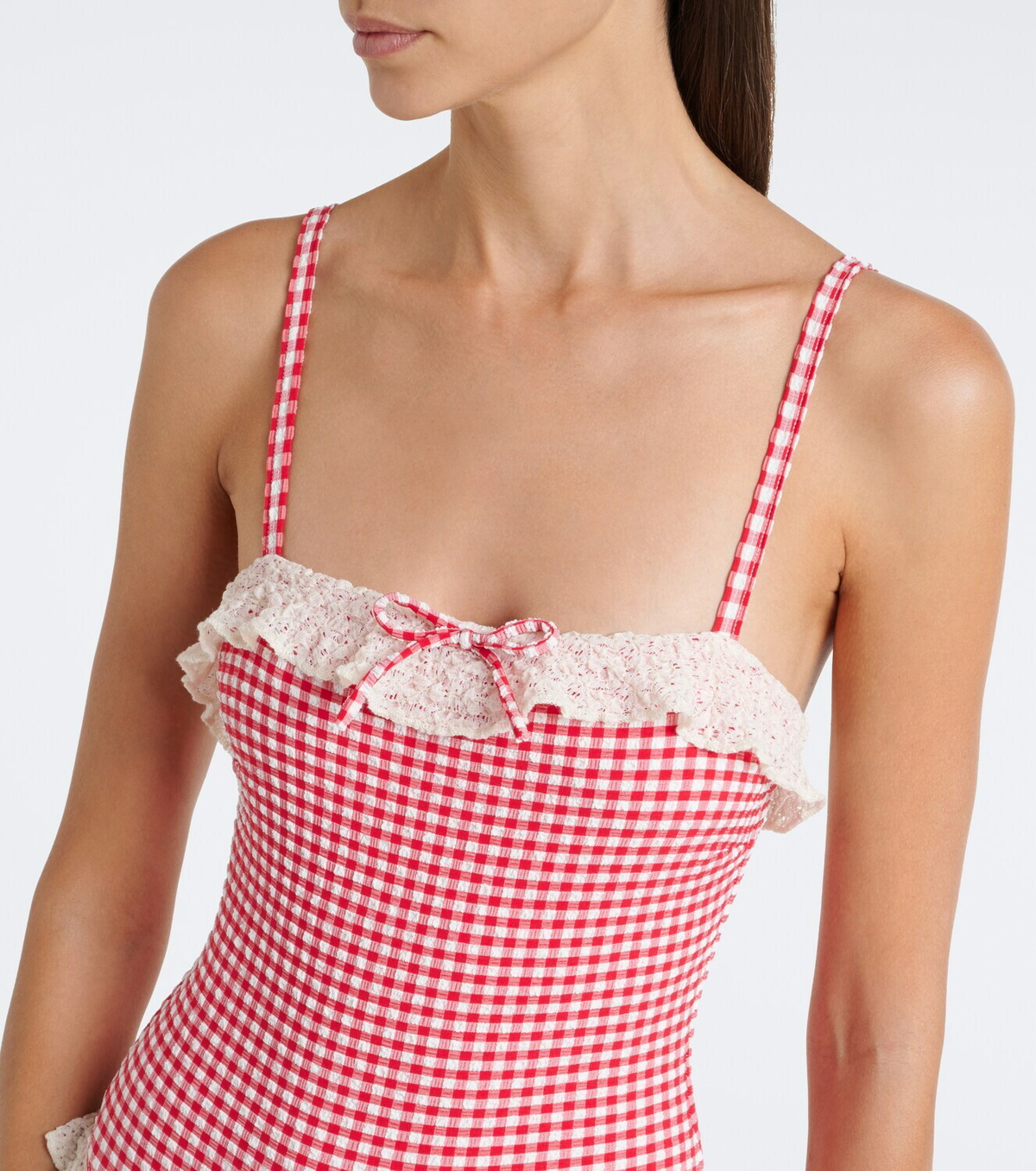 Montce Jacelyn gingham ruffled swimsuit