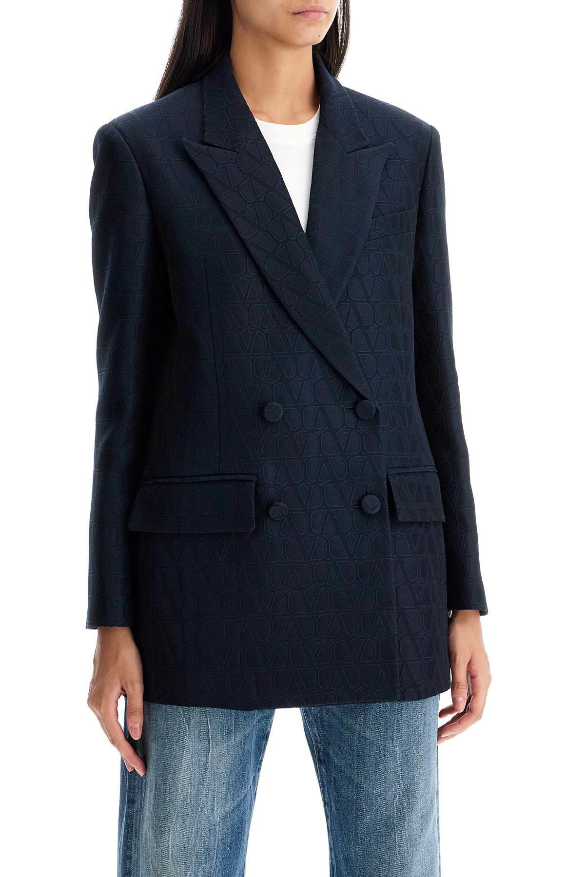 ジャケット Valentino Garavani Double-Breasted Toile Icon VALENTINO GARAVANI double-breasted toile icon Blue Valentino