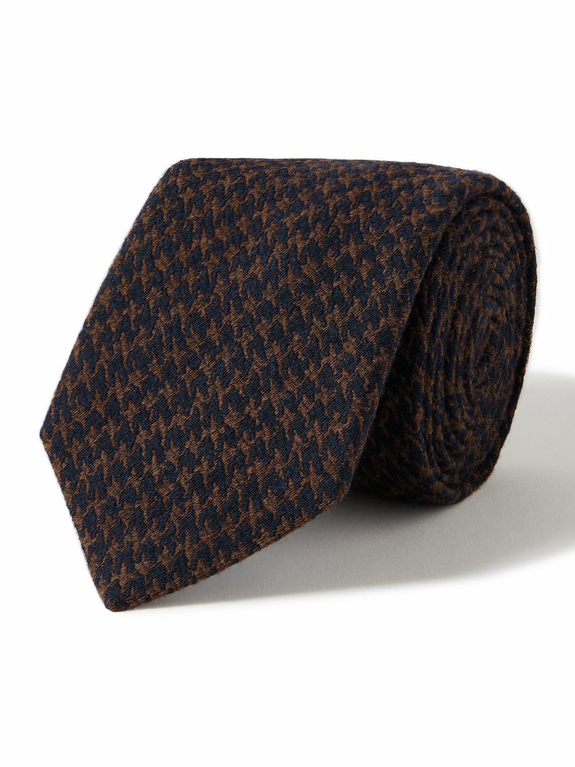 Mr P. - 8cm Houndstooth Wool and Silk-Blend Tie