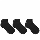 WTAPS Men's Skivvies 04 3-Pack Half Sock in Black 