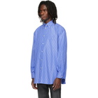 Valentino Blue Striped Cotton Poplin Shirt