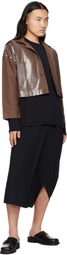 132 5. ISSEY MIYAKE Black Seamless Bottoms Basic Trousers