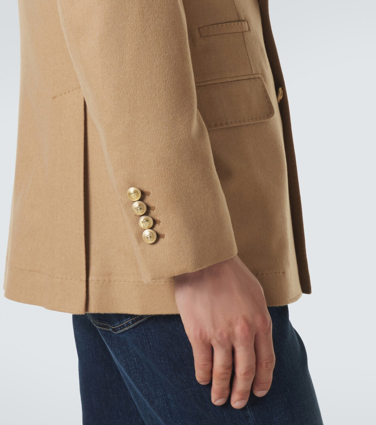 Brunello Cucinelli Camel hair double-breasted suit jacket