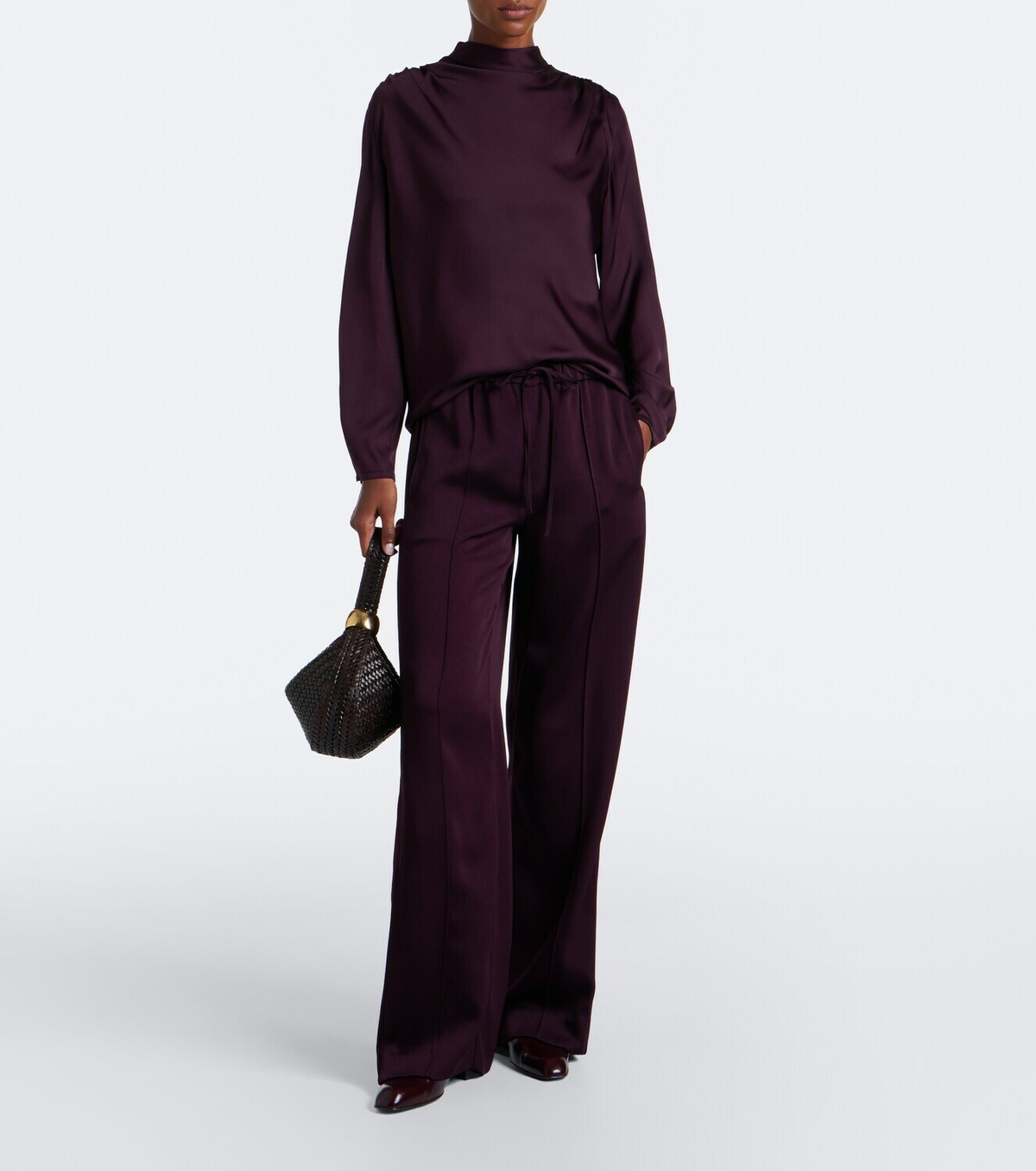 Vince Draped silk-blend top
