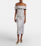 Markarian Gloria floral lamé brocade corset dress