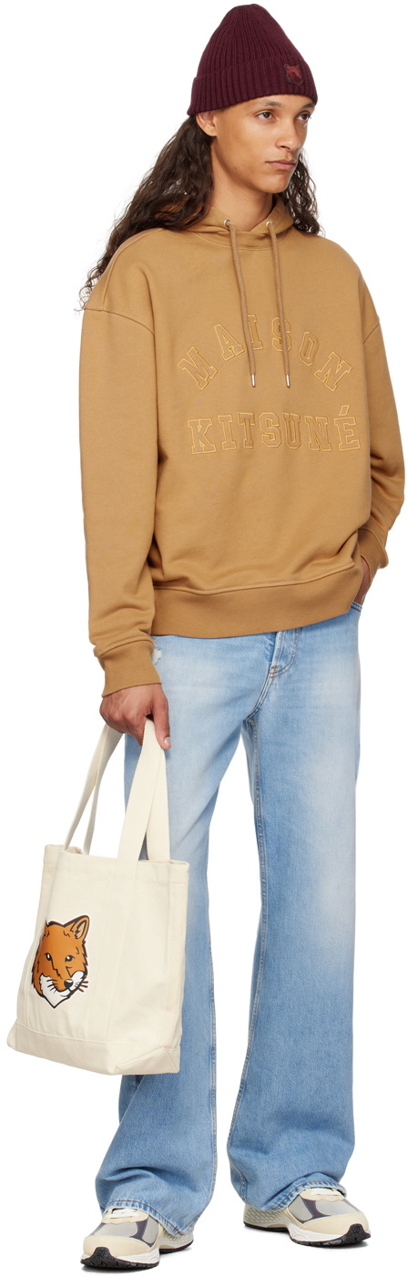 Maison Kitsuné Tan Varsity Hoodie Maison Kitsune