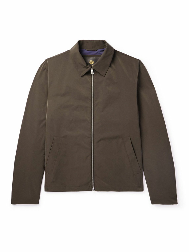 Photo: Loro Piana - Maurin Leather-Trimmed Tech-Shell Blouson Jacket - Brown