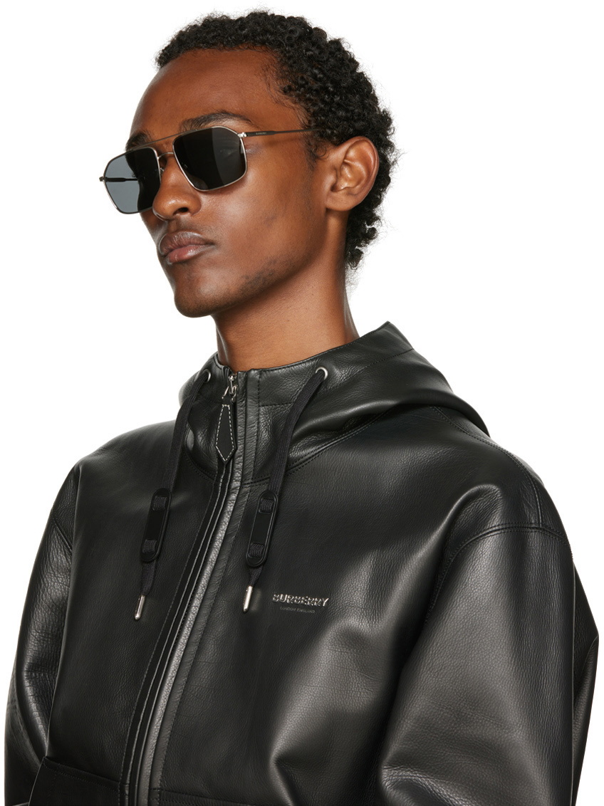 Burberry Silver Hexagonal Sunglasses Burberry display picture 3