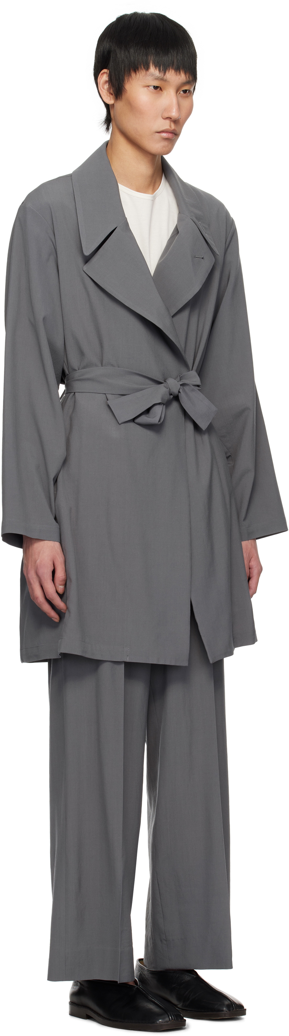 YOKE Gray Fine Wool Coat