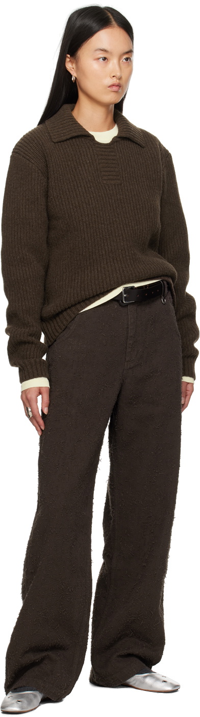 mfpen Brown Collar Sweater