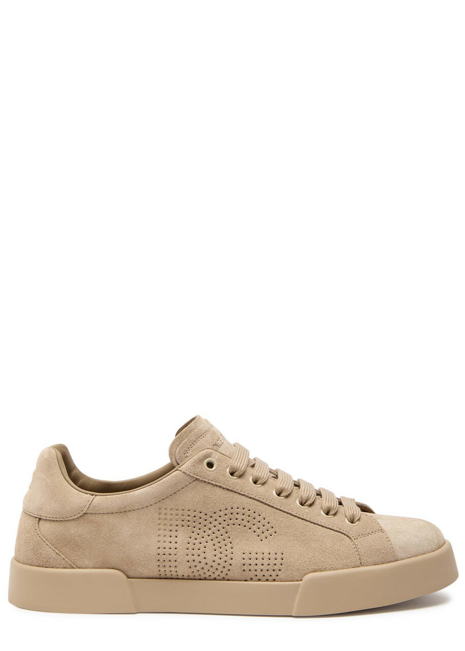 Dolce & Gabbana Logo Suede Sneakers Sand