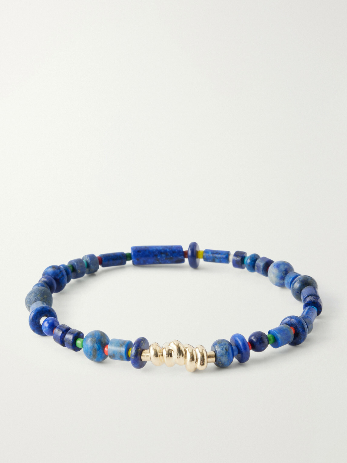 Luis Morais - 14-Karat Gold Lapis Lazuli Beaded Bracelet