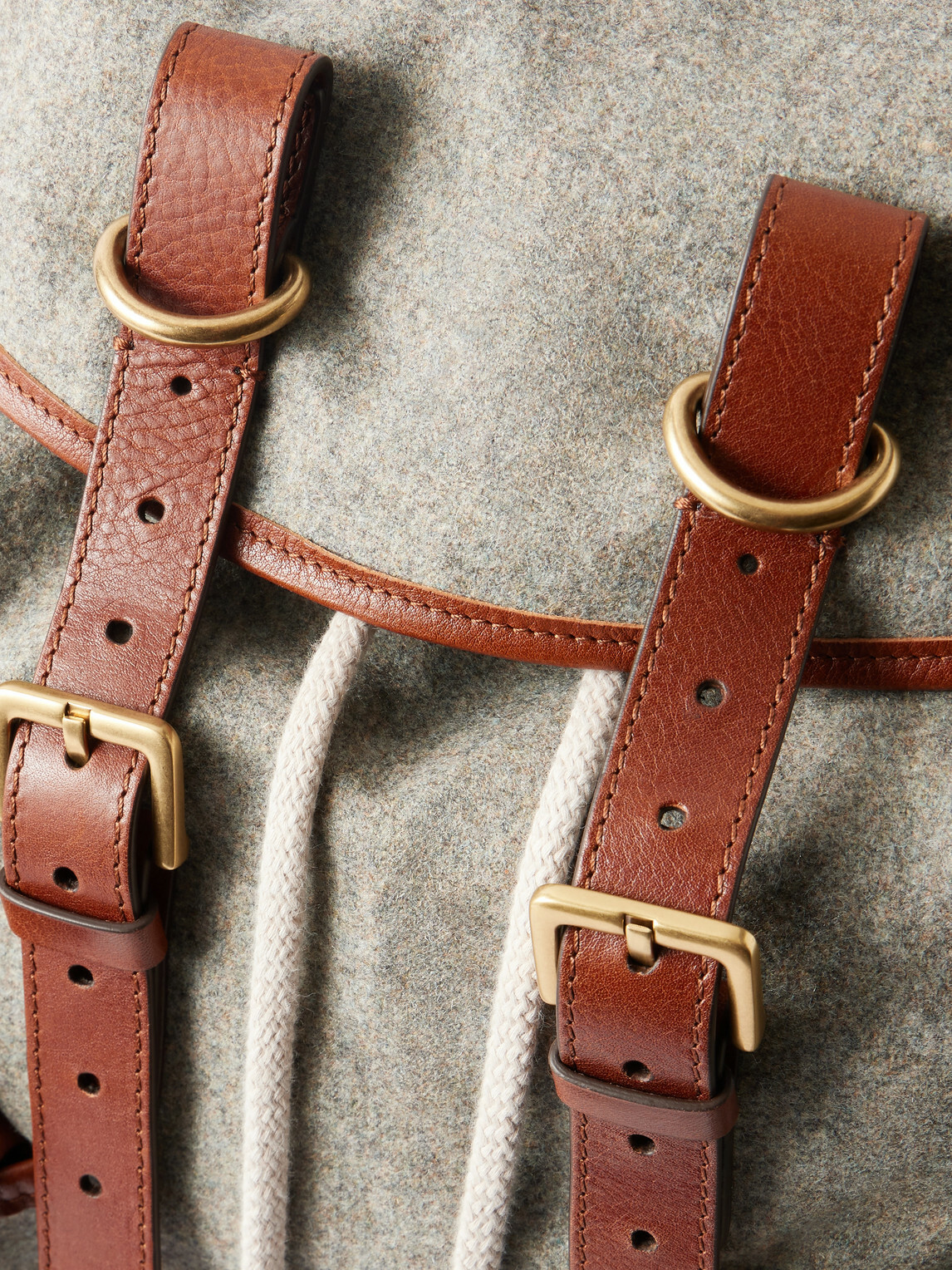 Brunello Cucinelli - Leather-Trimmed Flannel Backpack