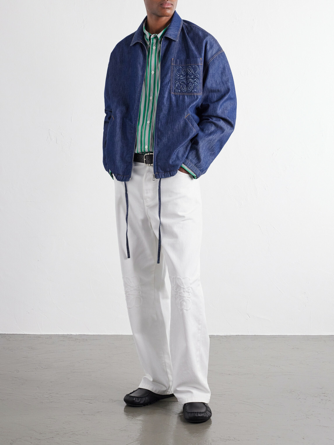 LOEWE - Striped Cotton-Poplin Shirt - Green